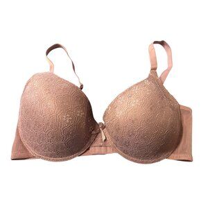 Laura Ashley Womens Lace Bra 40D Blush Pink Underwire Coquette